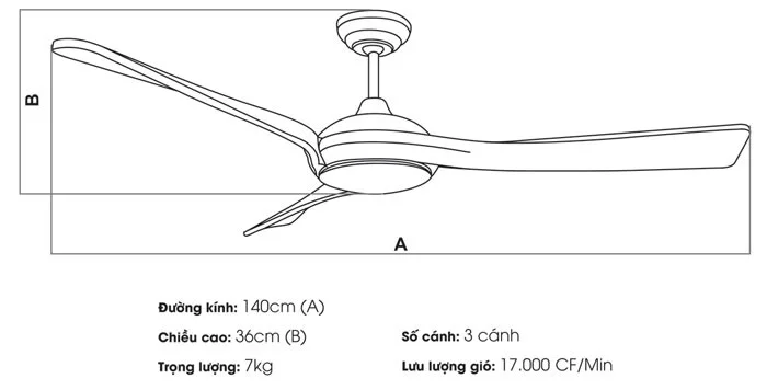 Quạt trần Nhật cao cấp IWA-218
