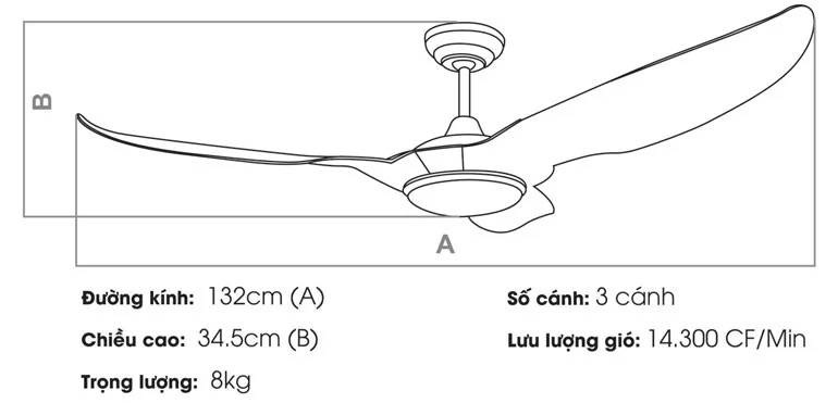 Quạt trần Nhật Bản MIYA-217