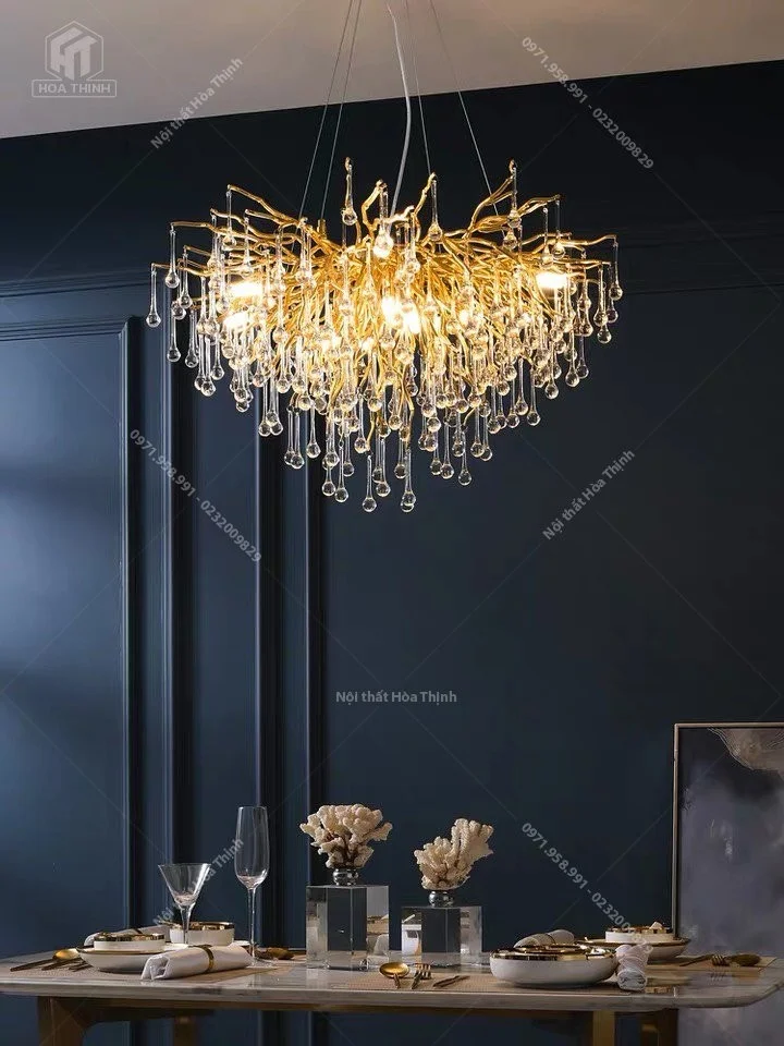 Đèn chùm pha lê Serip D80cm