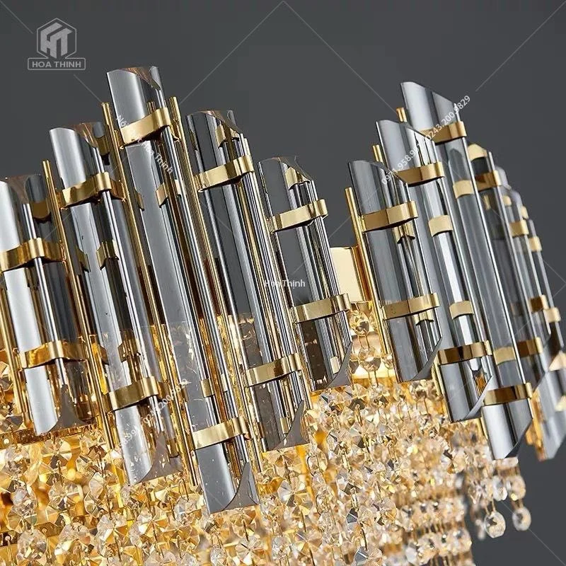 Chi tiết đèn chùm pha lê HTPL-111 Đèn chùm pha lê HTPL-111 80cm