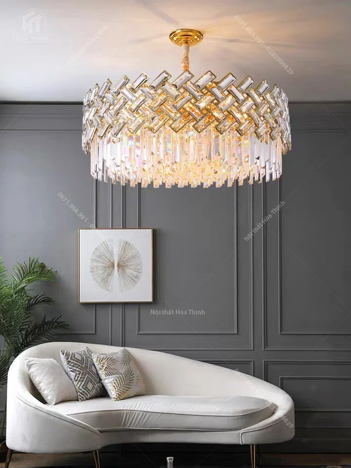 Đèn chùm pha lê phòng khách HTPL-119
