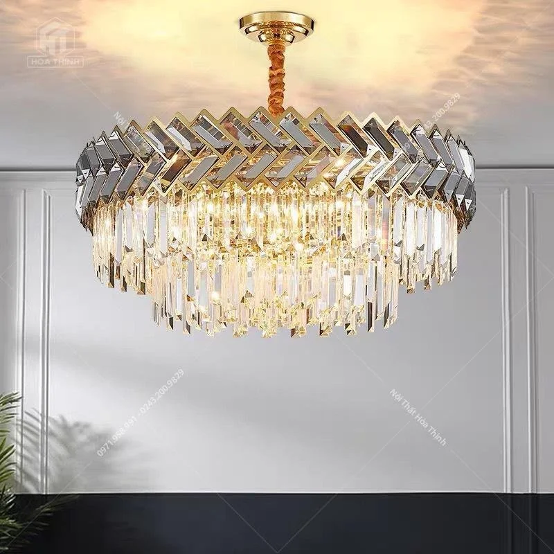 Đèn chùm pha lê phòng khách HTPL-120 Đèn chùm pha lê phòng khách HTPL-120