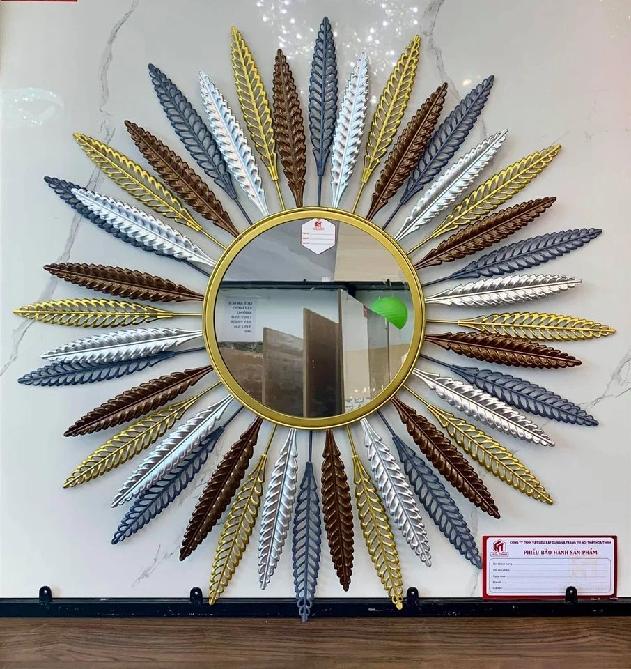 gương decor tròn lá HTG -19
