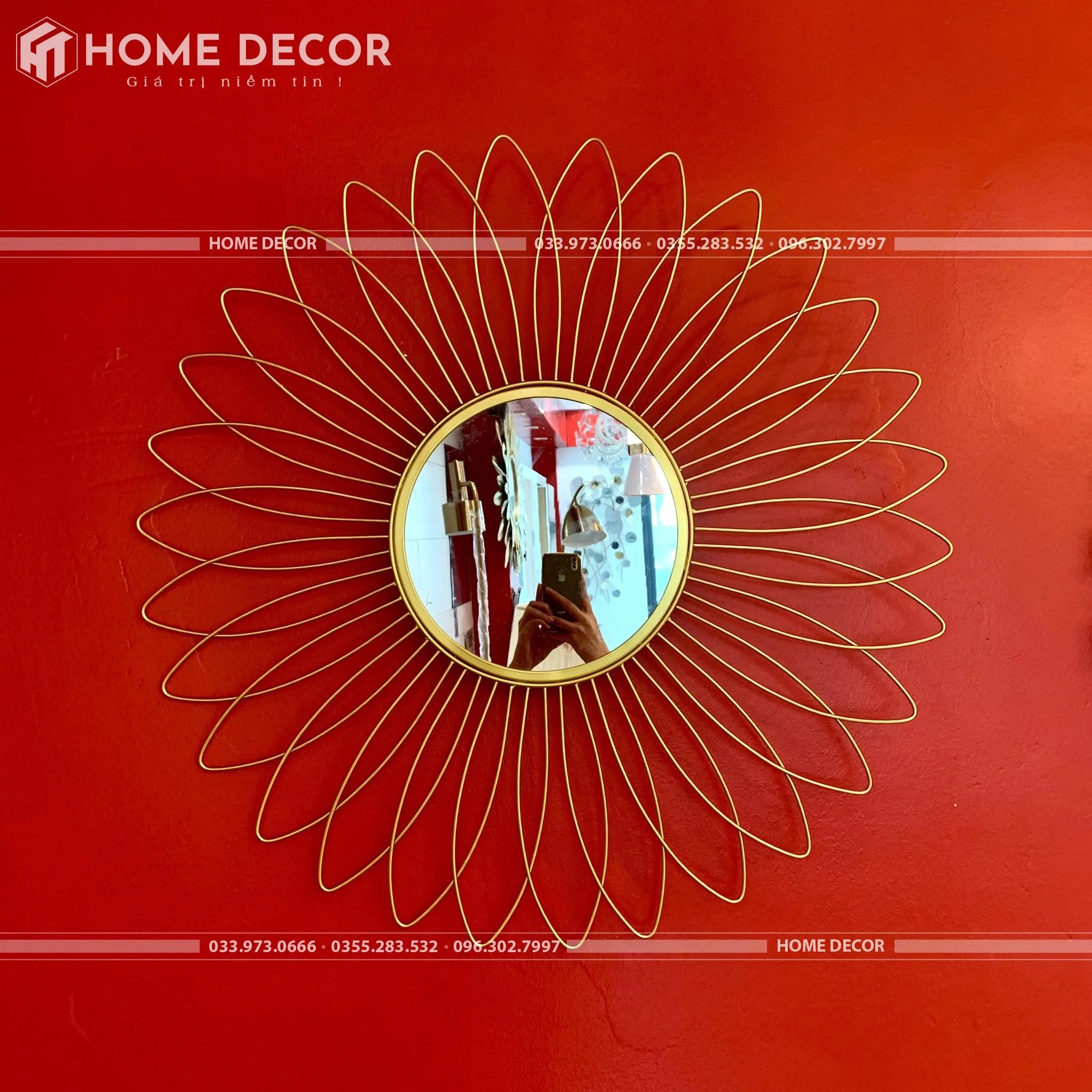 Gương Decor Mặt trời vàng GMT-90