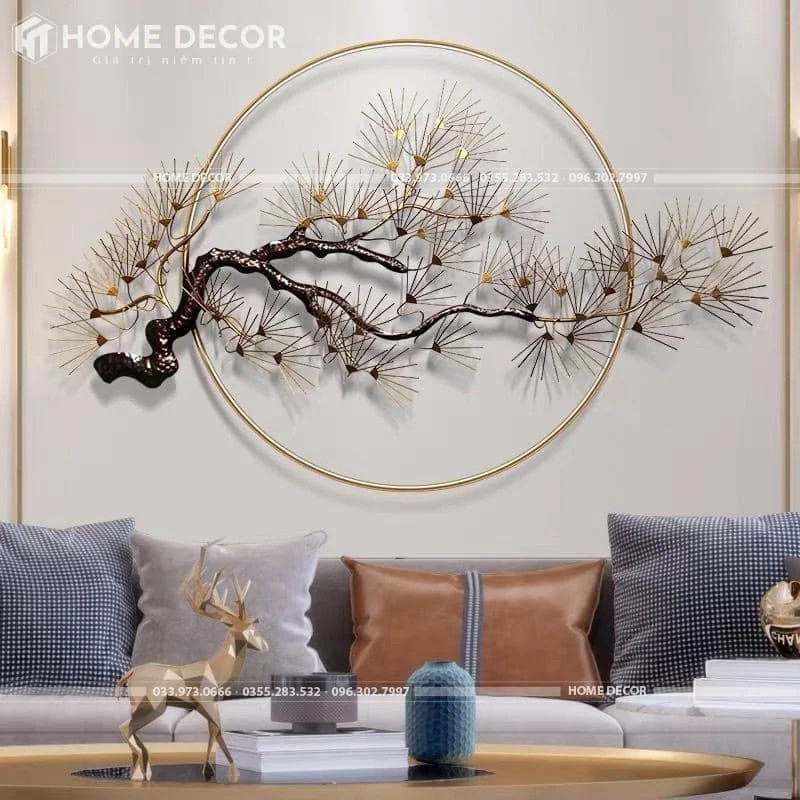 tranh decor cành tùng