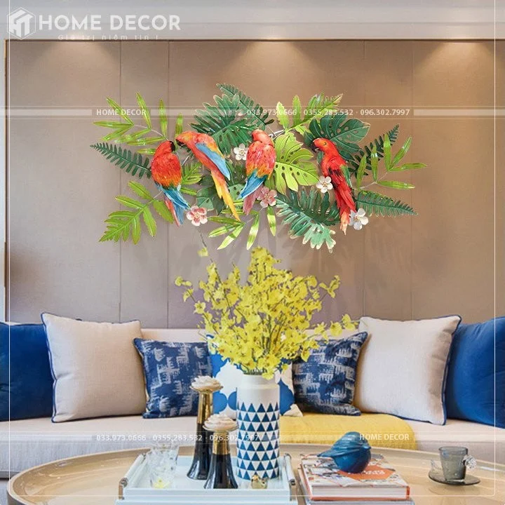 tranh decor chim vẹt HTTDC-V51