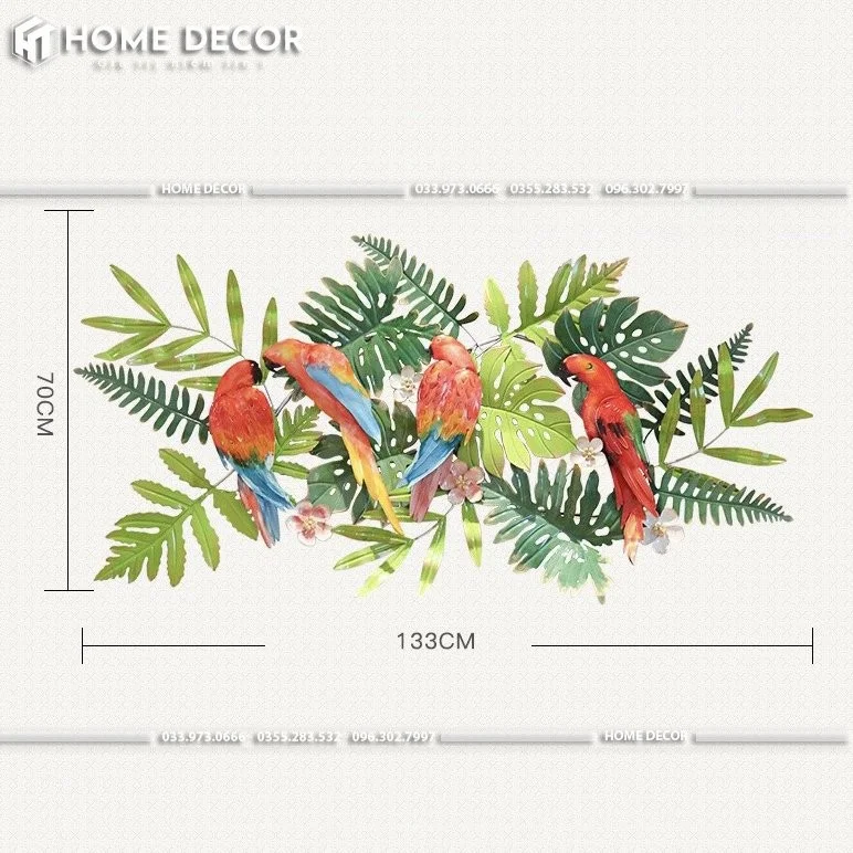 tranh decor chim vẹt HTTDC-V51