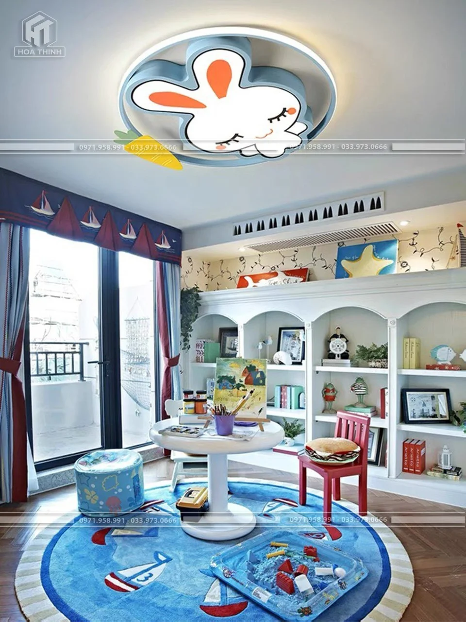 đèn ốp trần thỏ hồng dễ thương