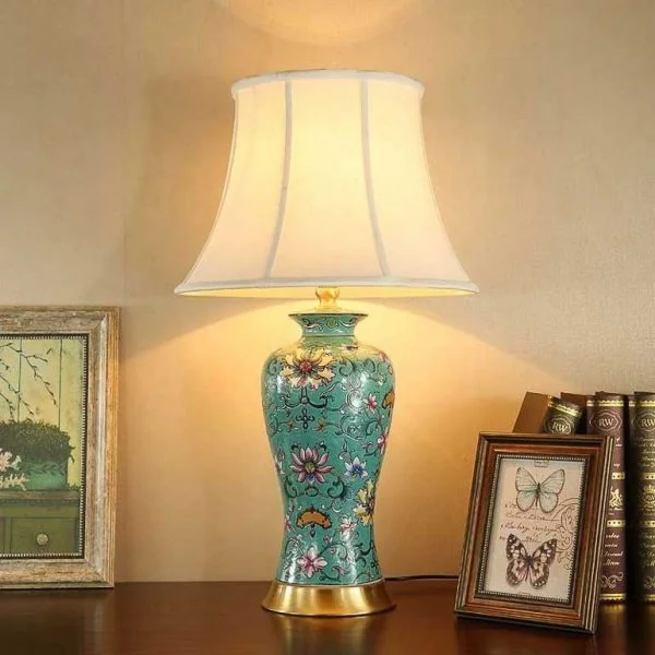 Đèn ngủ để bàn gốm sứ đẹp Decor HT36 - Đèn để bàn