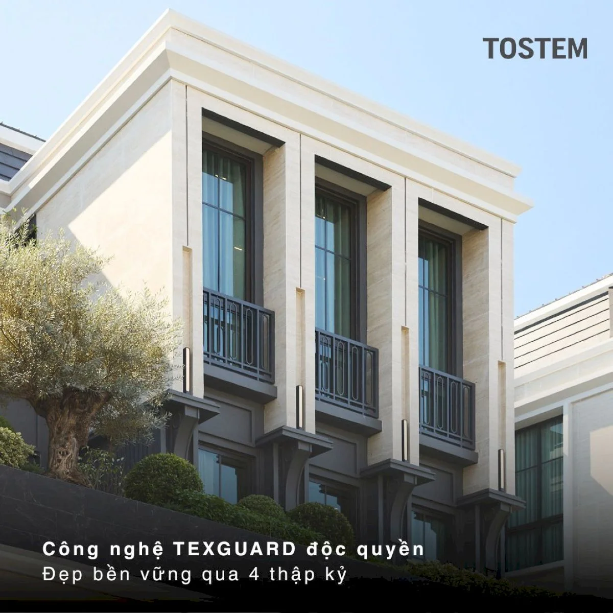 Công nghệ xử lý bề mặt nhôm TEXGUARD độc quyền TOSTEM cho cửa nhôm bền đẹp trên đến 40 năm (Nguồn: TOSTEM)
