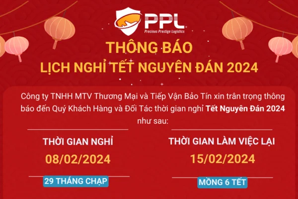 THÔNG BÁO LỊCH NGHỈ TẾT NGUYÊN ĐÁN 2024