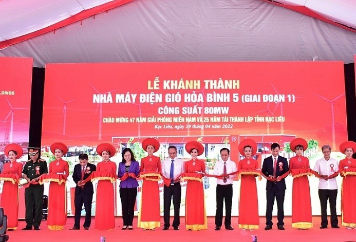 Khánh thành Nhà máy điện gió Hoà Bình 5 (Bạc Liêu) giai đoạn 1