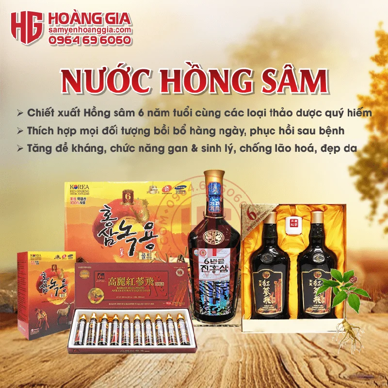 NƯỚC HỒNG SÂM HÀN QUỐC