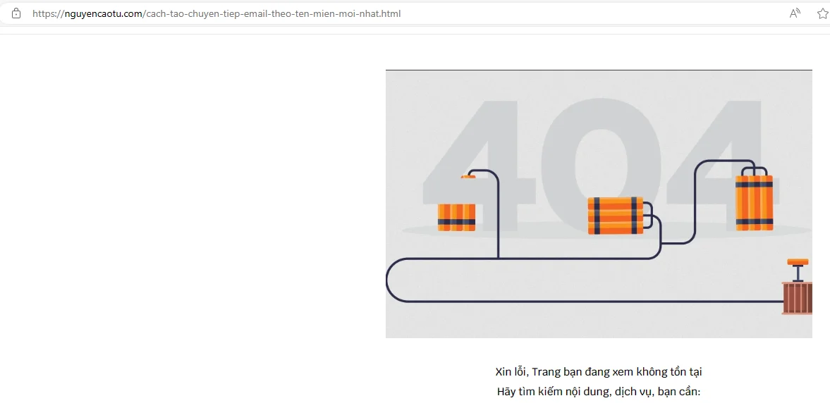 Ví dụ về một trang 404