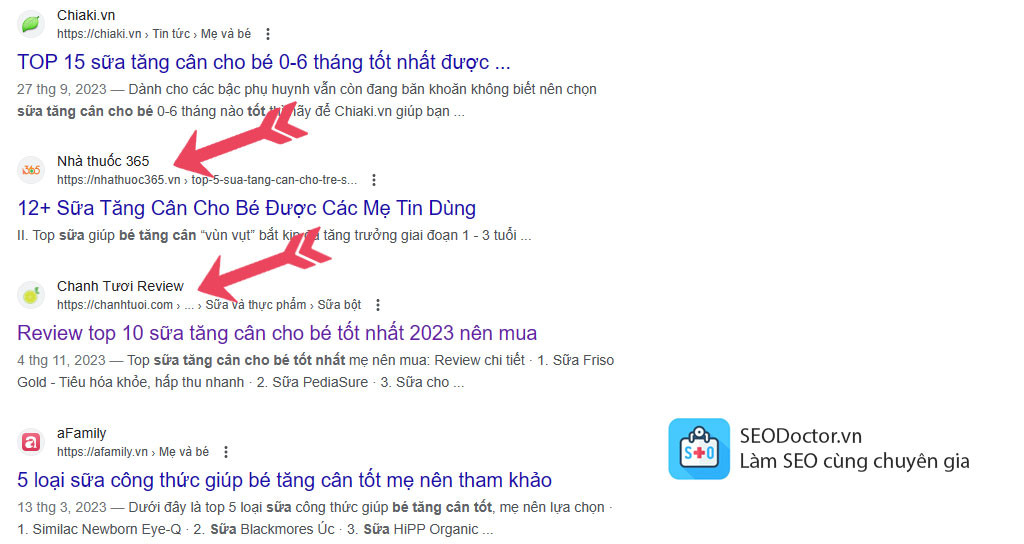 Site Name sẽ được hiển thị trên kết quả tìm kiếm của Google