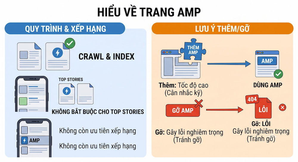 Lưu ý khi sử dụng AMP