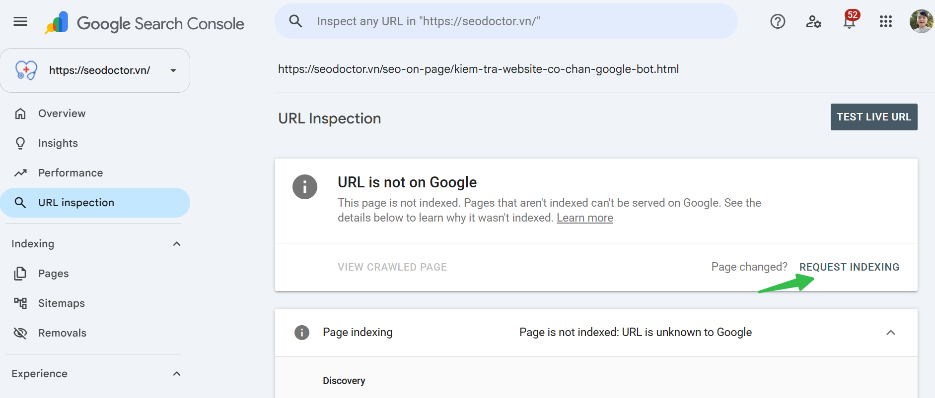 Request Indexing