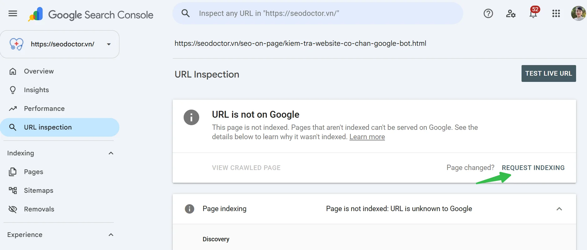 Request Indexing