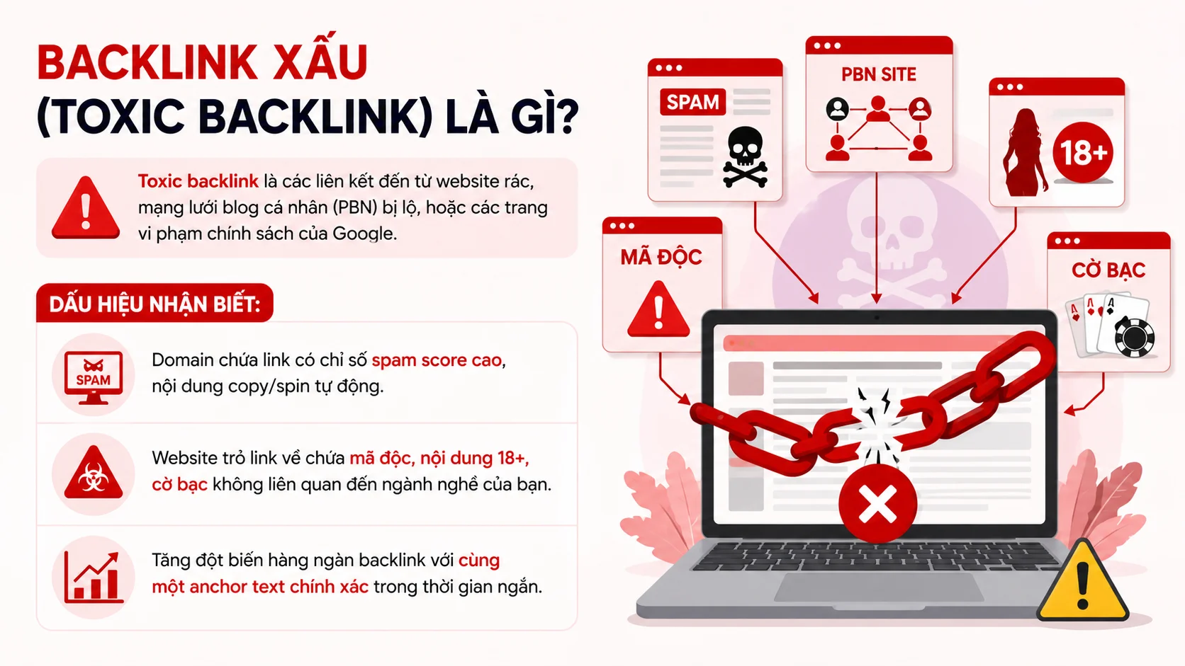 Dấu hiệu nhận biết backlink xấu