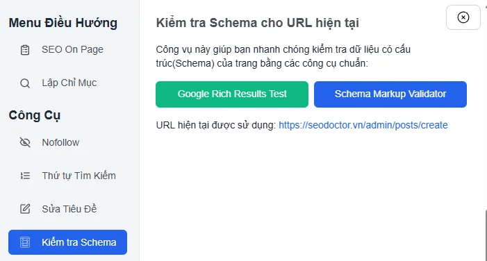 Hãy cài đặt công cụ SEO Doctor để có thể kiểm tra Schema