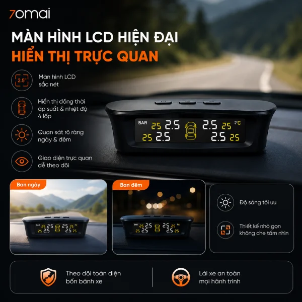 Cảm Biến Áp Suất Lốp 70mai T05 slide 5