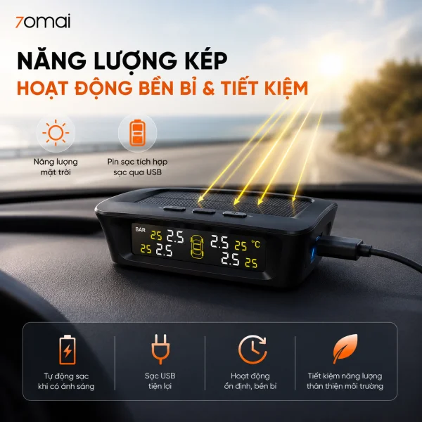 Cảm Biến Áp Suất Lốp 70mai T05 slide 4