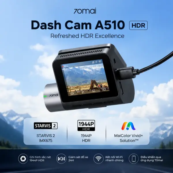 Camera Hành Trình 70mai A510 3K Trước và Sau video