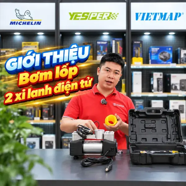 Bơm Lốp Ô Tô 2 Xi Lanh Điện Tử Tự Ngắt Thông Minh video