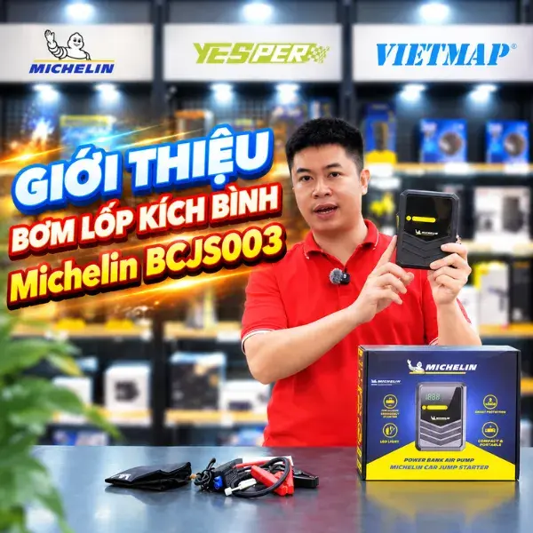 Bơm Lốp Kiêm Kích Bình Michelin BCJS003-1 Đa Năng video