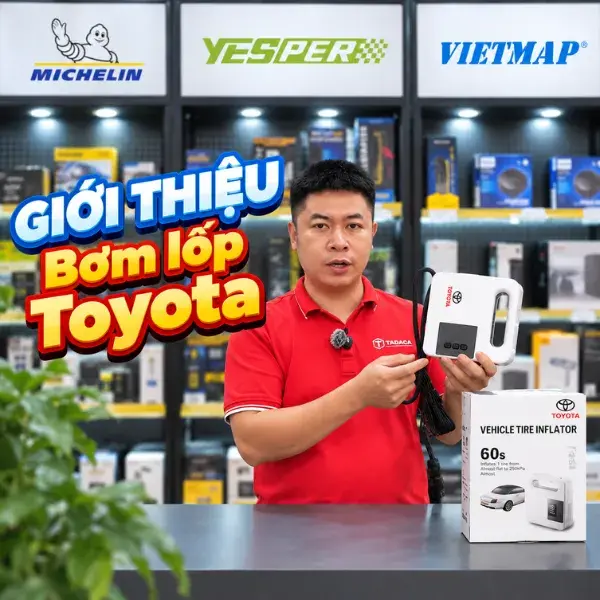 Bơm Lốp Ô Tô Toyota Điện Tử Tự Ngắt video