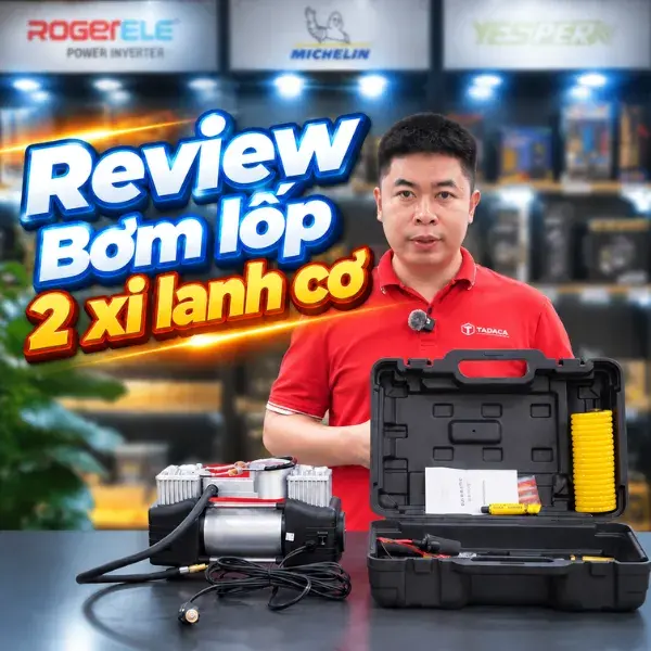 Bơm Lốp Ô Tô 2 XiLanh Cơ Siêu Khỏe video