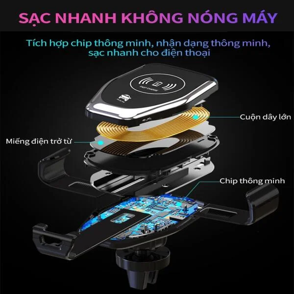 Sặc Không Dây Khiêm Giá Đỡ Điện Thoại Trên Ô Tô slide 8