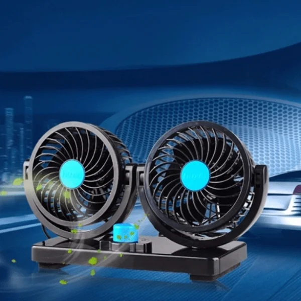 Quạt Đôi Mini 12V Ô Tô Cao Cấp Nhật Bản slide 5
