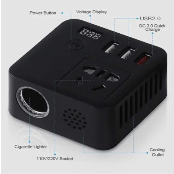 Bộ Chuyển Nguồn Ô Tô Từ 12V Sang 220V Cao Cấp slide 2