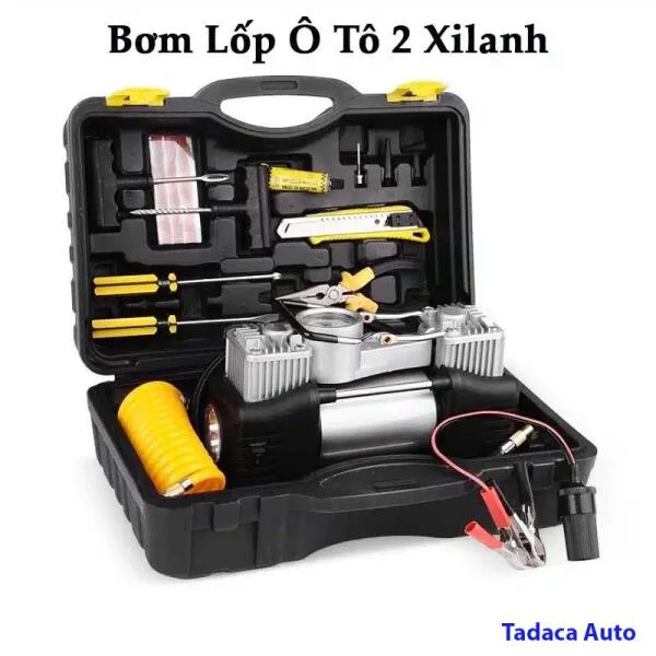 Bơm Lốp Ô Tô 2 Xi Lanh Cơ Siêu Khỏe slide 2