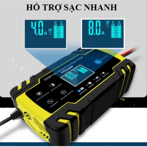 Sạc Bình Ắc Quy Foxsur 12V-24V 150Ah Tự Ngắt slide 4