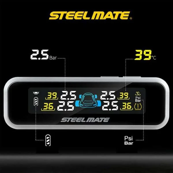 Bộ Cảm Biến Áp Suất Lốp Ô Tô Steelmate E3 Cao Cấp slide 5
