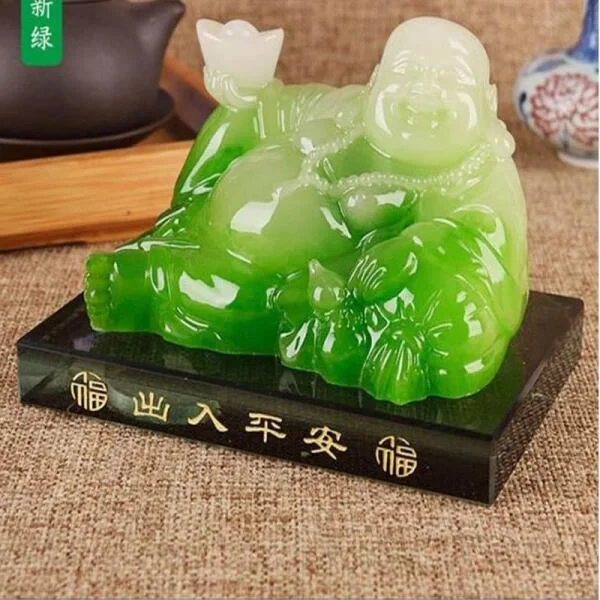 Tượng Phật Di Lặc Xanh Ngọc Bích Để Xe Ô Tô slide 5