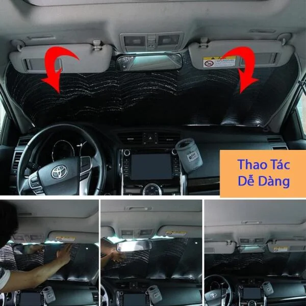 Tấm Che Nắng Bên Trong Kính Lái Ô Tô Tráng Nhôm slide 5