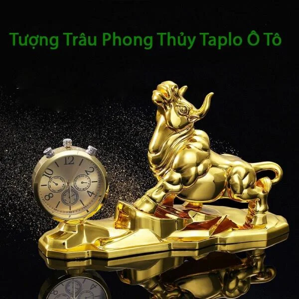 Tượng Trâu Vàng Để Taplo Ô Tô May Mắn Và Tài Lộc slide 1