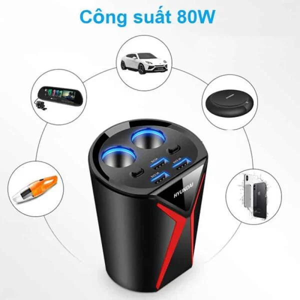 Bộ Chia Tẩu Sạc Ô Tô Huyndai Chính Hãng Cao Cấp slide 2