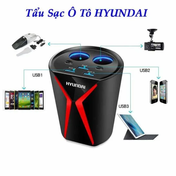 Bộ Chia Tẩu Sạc Ô Tô Huyndai Chính Hãng Cao Cấp slide 6