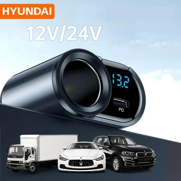 Tẩu Sạc Ô Tô Hyundai 1 Cổng 12V Và 2 Cổng USB slide 2