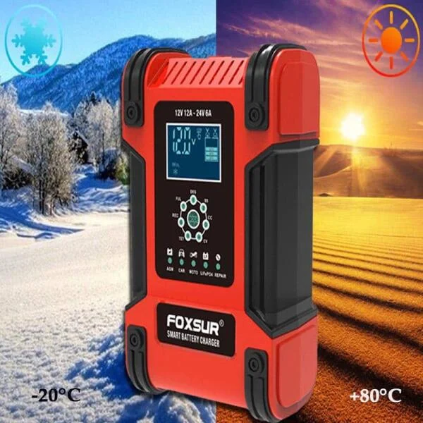 Sạc Ắc Quy Foxsur 12V-24V 200Ah Điện Tử Tự Ngắt slide 2