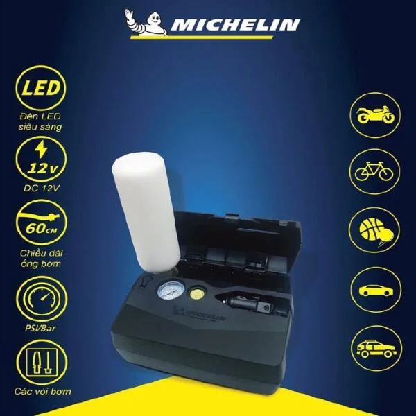 Bơm Lốp Ô Tô Michelin 5818 Kèm Vá Lốp Khẩn Cấp slide 6