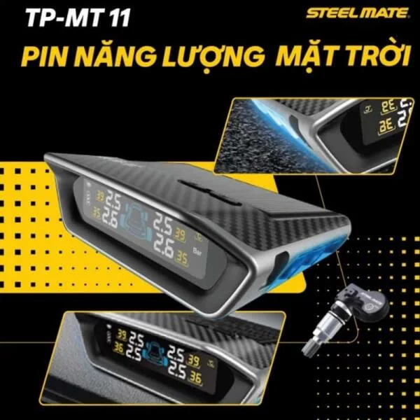 Cảm Biến Áp Suất Lốp Steelmate MT11 Pro Cao Cấp Van Trong slide 5