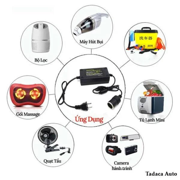 Bộ Chuyển Nguồn 220V Sang 12V-10A Tẩu Ô Tô slide 5
