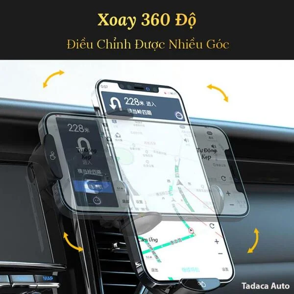 Giá Đỡ Điện Thoại Ô Tô Kiêm Sạc Không Dây Cao Cấp slide 3