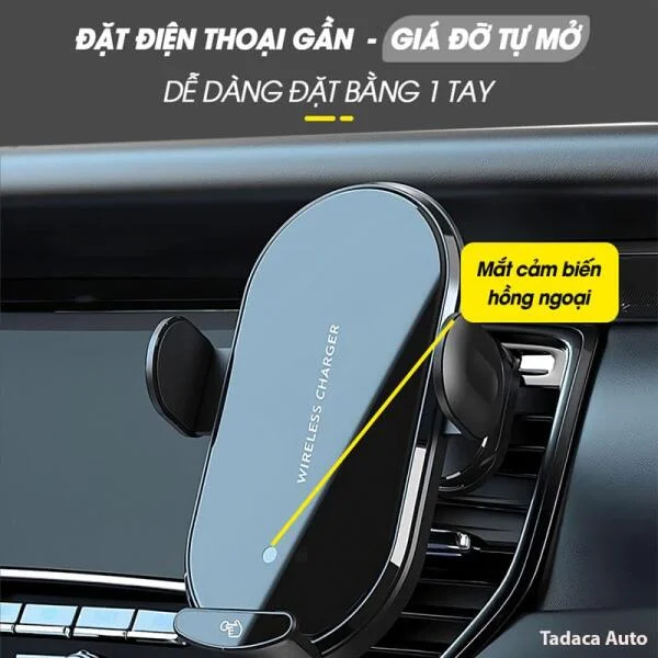 Giá Đỡ Điện Thoại Ô Tô Kiêm Sạc Không Dây Cao Cấp slide 4