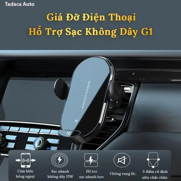 Giá Đỡ Điện Thoại Ô Tô Kiêm Sạc Không Dây Cao Cấp slide 6